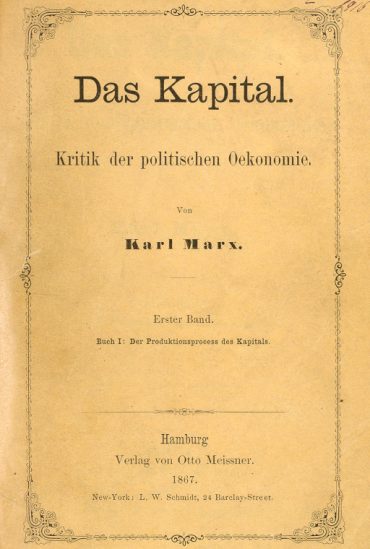 Capa da primeira edição alemã de “O Capital”, de Karl Marx, de 1867.