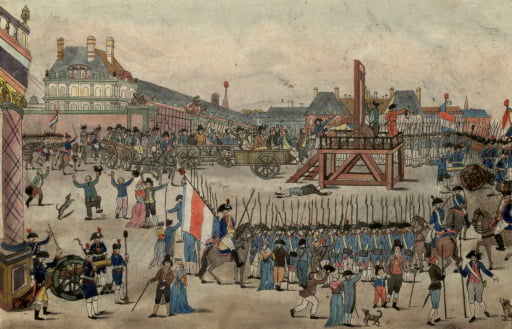 A execução de Robespierre, pintura de autor desconhecido. 