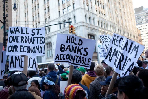 Marcha contra Wall Street, em Nova York, em 29 de abril de 2010