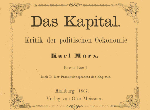 Capa da primeira edição alemã de “O Capital”, de Karl Marx, de 1867.