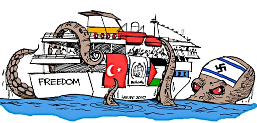 Charge de Carlos Latuff contra o ataque de Israel à Flotilha da Liberdade em 2010